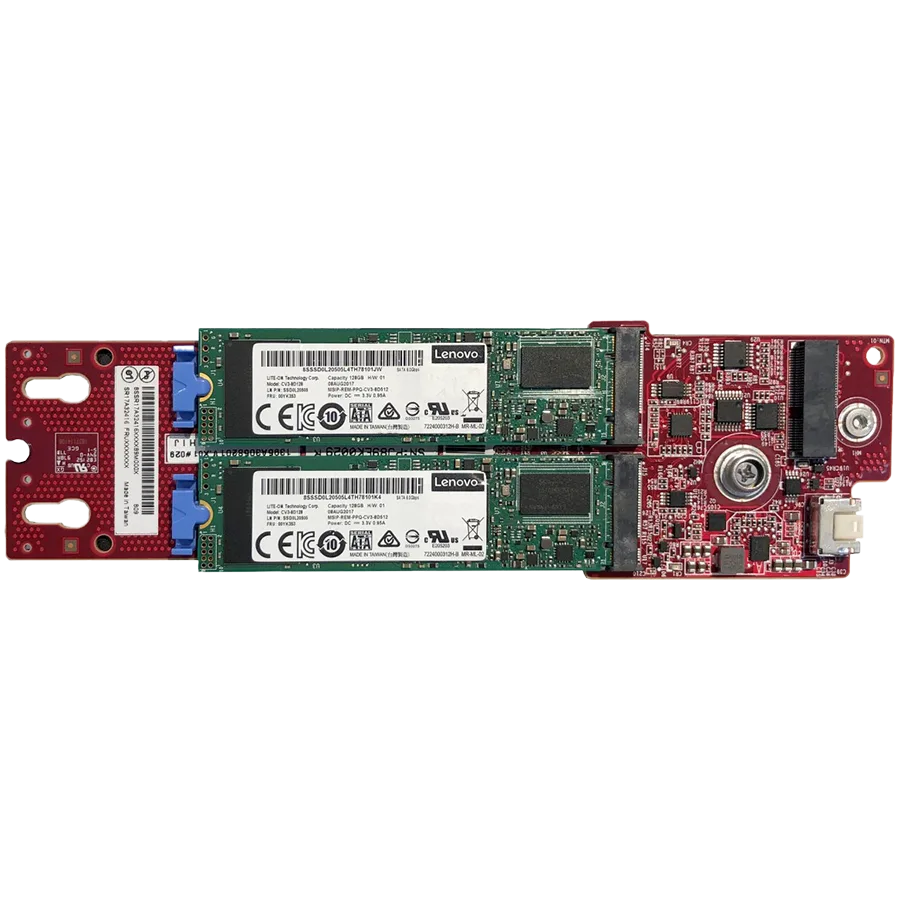 Lenovo ThinkSystem M.2 SATA 2-Bay RAID Enablement Kit (supports 2 SATA drives with RAID); ThinkSystem v2 servers;