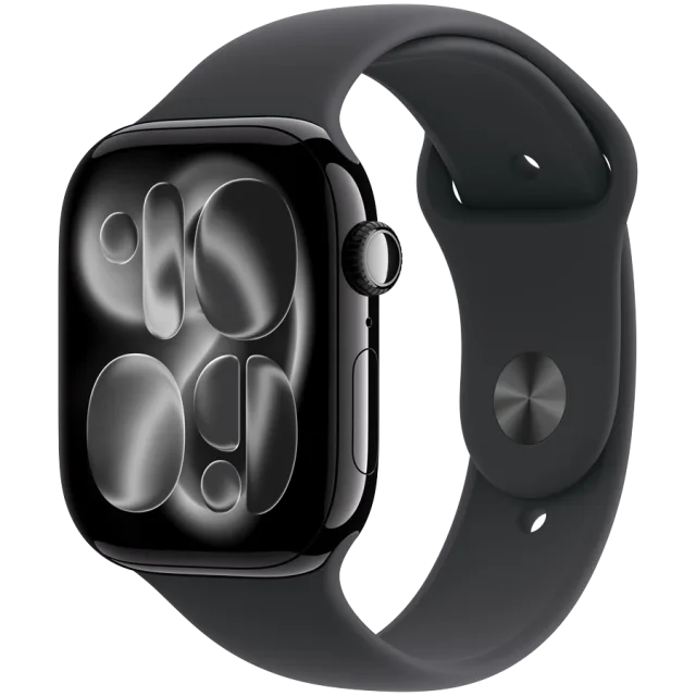 Apple Watch Series 11 GPS 46mm Jet Black Aluminium Case with Black Sport Band - M/L,Model A3333