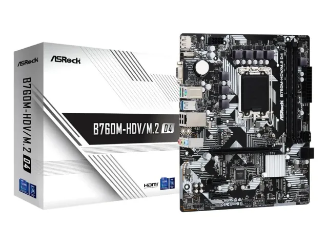 ASROCK MB B760M-HDV/M.2LGA1700, 2xDDR4, 2xM.2, 4xSATARAID, HDMI, DP, mATX