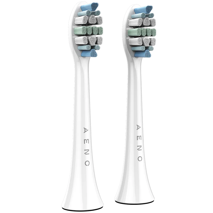 AENO Replacement toothbrush heads, White, Dupont bristles, 2pcs in set (for ADB0003/ADB0005 and ADB0004/ADB0006)