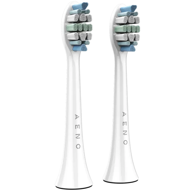 AENO Replacement toothbrush heads, White, Dupont bristles, 2pcs in set (for ADB0003/ADB0005 and ADB0004/ADB0006)