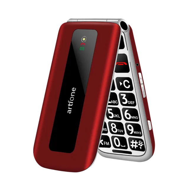 Telefon na tipke Artfone F20 preklop Red