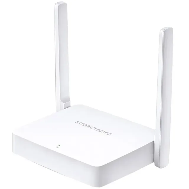Mercusys MW301R 300Mbps Wireless N Router, 1 x 10/100 WAN Port + 2 x 10/100 LAN Ports, 2 x 5 dBi fixed omni directional antennas, WDS bridge,IPv4,IPv6,Dynamic DNS,DHCP,Port Forwarding,2.4GHz guest net