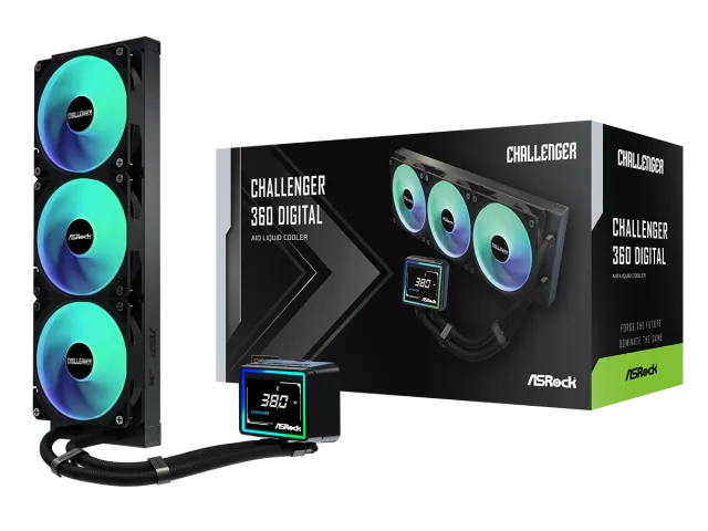 ASROCK 360 A-RGB LCD AIOLiquid Cooler, Challenger3" LCD, 1851, 1700, AM4, AM5