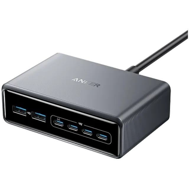 Anker Prime Charger (200W, 6 Ports, GaN) Silver