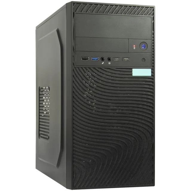 Inter-Tech PC Chassis IT-6516 Ripple, mATX, 1x 5.25" external, 2x 3.5" int. and ext., 3x 2.5" internal, 2x USB 3.2, 2x USB-C, mATX MB, ATX PSU, 175 x 365 x 355mm (WxDxH), Dark Gray