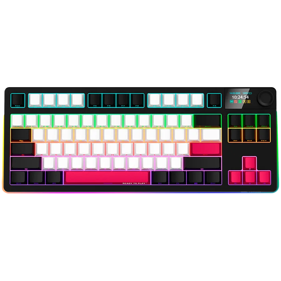 LORGAR KBP70TKLW, Wireless TKL Mechanical Gaming Keyboard Pro, Black/red, EN layout