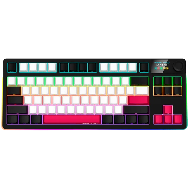 LORGAR KBP70TKLW, Wireless TKL Mechanical Gaming Keyboard Pro, Black/red, EN layout