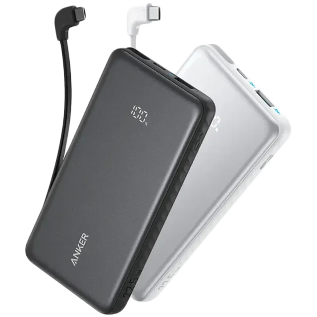 Anker Zolo Power Bank (10K, 22.5W, Built-In USB-C Cable) Black