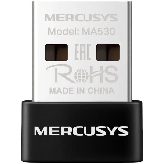 Mercusys MA530 Bluetooth 5.3 Nano USB Adapter, Bluetooth 5.3, Nano-Size, USB 2.0, Supported operating systems include Win 11/10/8.1/7, Work with devices supported the earlier Bluetooth version