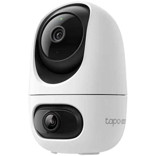TP-Link Tapo C245D Dual Lens Pan/Tilt Security Camera, 2K (2304x1296) and 2K (2304x1296), 2.4 GHz, Dual Lens, Pan/Tilt, Smart AI Detection and Notifications, AI Smart Tracking, Sound and Light Alarm,