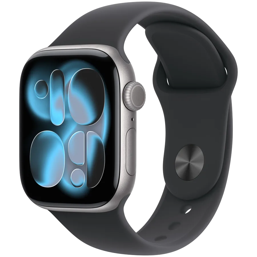 Apple Watch Series 11 GPS 42mm Space Grey Aluminium Case with Black Sport Band - M/L,Model A3331