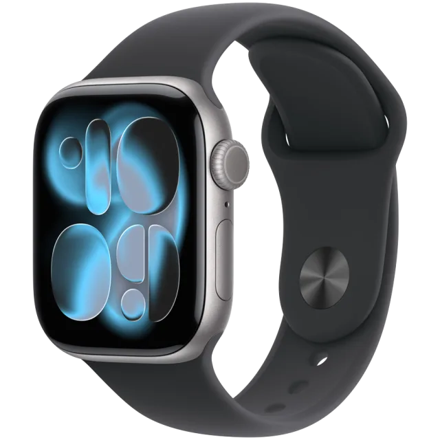 Apple Watch Series 11 GPS 42mm Space Grey Aluminium Case with Black Sport Band - M/L,Model A3331