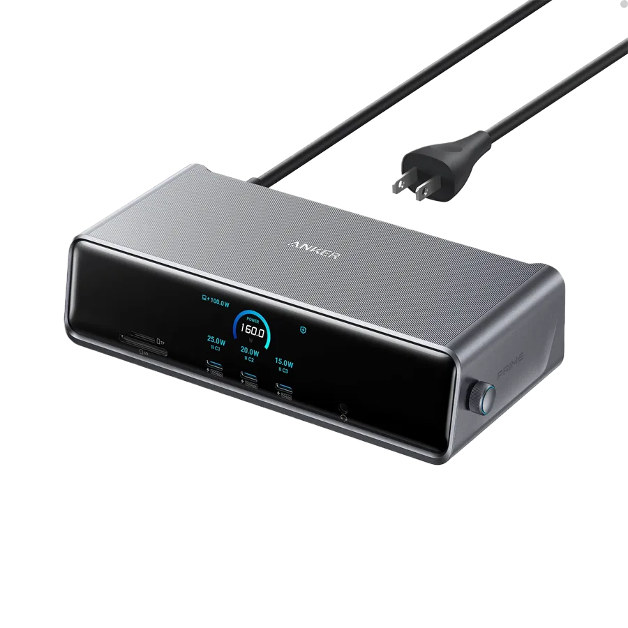 Anker Prime Docking Station (14-in-1, Triple Display, DisplayLink) Gray