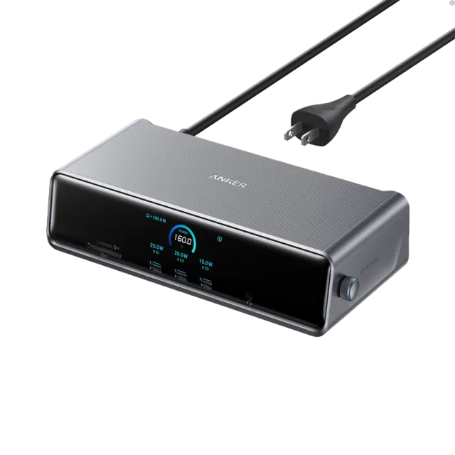 Anker Prime Docking Station (14-in-1, Triple Display, DisplayLink) Gray