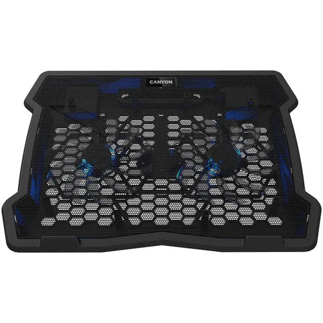 CANYON NS03, Cooling stand dual-fan with 2x2.0 USB hub, support up to 10”-15.6” laptop, ABS plastic and iron, Fans dimension:125*125*15mm(2pcs), DC 5V, fan speed: 800-1000RPM, size:340*265*30mm, 435g