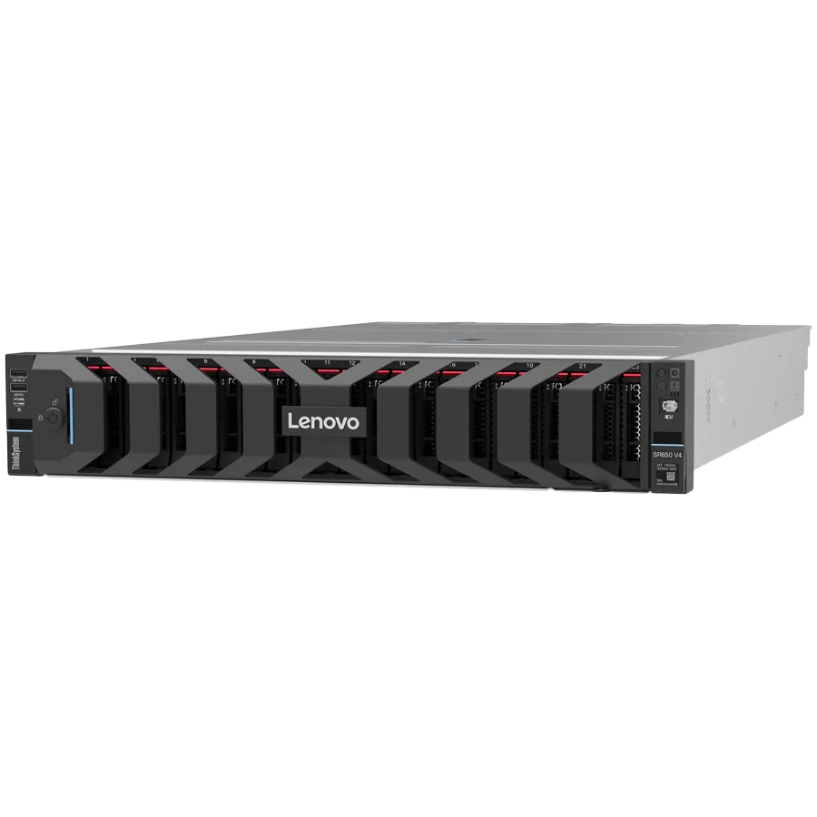 Lenovo ThinkSystem SR650 V4,1xIntel Xeon 6515P (16C 2.3GHz 150W), 1x32GB (2Rx8),RAID 940-8i 4GB Flash PCIe Gen4 12Gb Adapter, 2x1 300W, 24x2.5" Chassis(Standard)