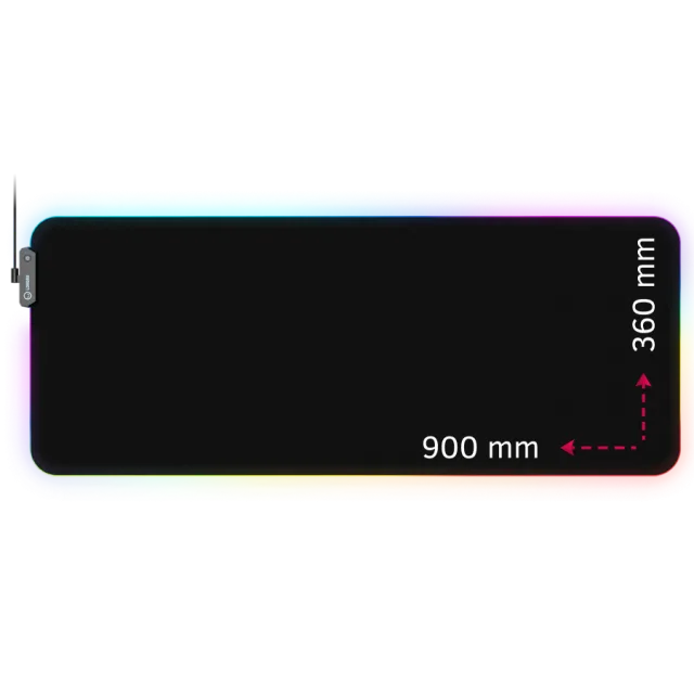 Lorgar Steller 919, Gaming mouse pad, High-speed surface, anti-slip rubber base, RGB backlight, USB connection, Lorgar WP Gameware support, size: 900mm x 360mm x 3mm, weight 0.635kg