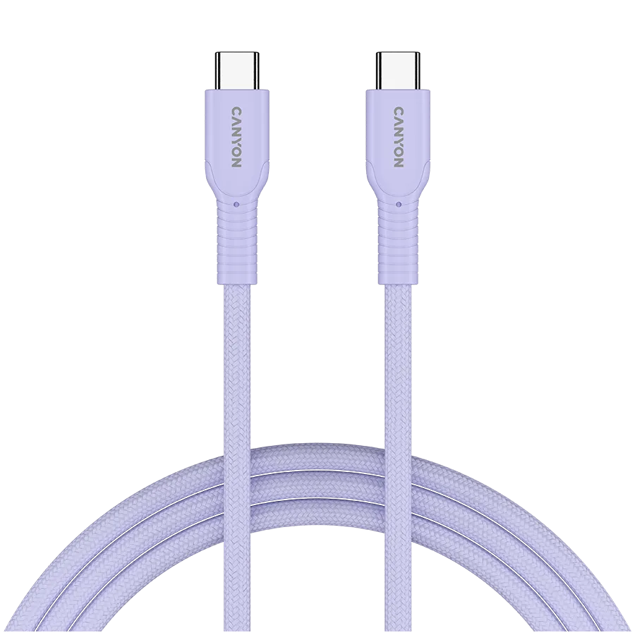 CANYON cable OnWire 60CL C-C 60W COLOR Braided 1m Purple