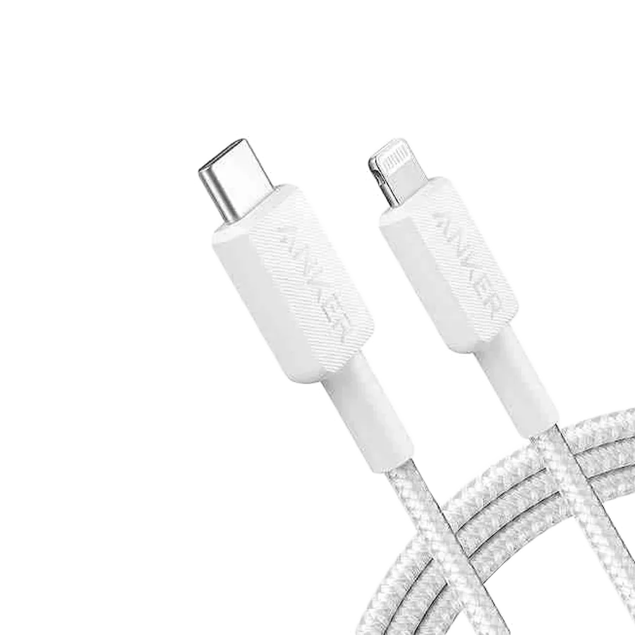 Anker 322 USB-C to Lightning Cable (3ft Braided) White