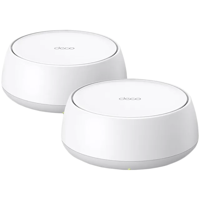 TP-Link Deco BE25(2-pack) BE3600 Whole Home Mesh Wi-Fi 7 System, 688 Mbps at 2.4 GHz + 2882 Mbps at 5 GHz, Internal Antennas, 2 x 2.5 Gigabit Ports, 160MHz for 5 GHz, 4-Stream, Deco App, Router/AP Mod