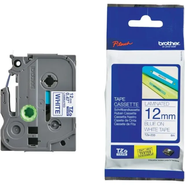 POT  TRAKA TZE233 12mm plavo na bijelo