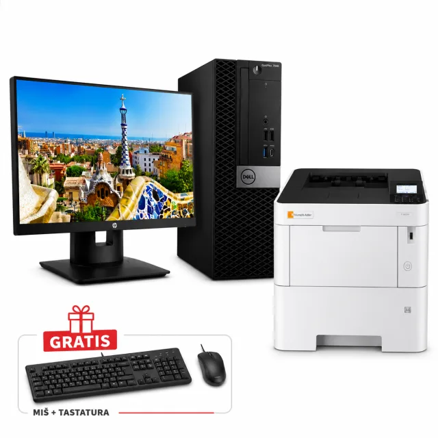 Set računar, monitor, printer, papir za printer i kablovi (+ tastatura i miš GRATIS)