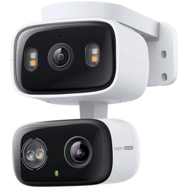 TP-Link Tapo C246D Indoor/Outdoor Dual Lens Pan/Tilt Security Camera, 2K (2304x1296) and 2K (2304x1296), 2.4 GHz,Dual Lens, Pan/Tilt, Smart AI Detection and Notifications (motion, people, pets, cars),