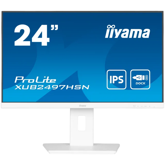 IIYAMA Monitor LED XUB2497HSN-W2 23.8" IPS 1920 x 1080 @100Hz 16:9 300 cd/m² 1300:1 1ms HDMI DP USB-C 65W RJ45 height, swivel, tilt, pivot (rotation both sides)