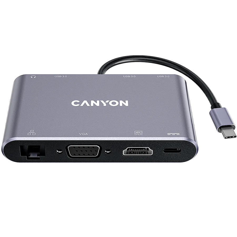 CANYON hub DS-14 8in1 4k USB-C Dark Grey