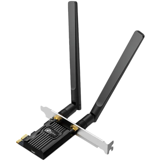 TP-Link Archer TX20E AX1800 Dual Band Wi-Fi 6 Bluetooth 5.2 PCI Express Adapter, 1201 Mbps at 5 GHz + 574 Mbps at 2.4 GHz, 2× High Gain External Antennas, MU-MIMO, OFDMA, WPA3, Bluetooth 5.2