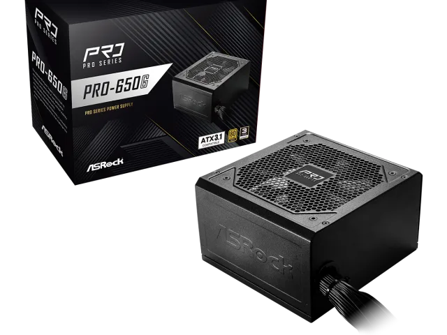 ASRock PSU 650W Gold, Pro80PLUS, 120mm fan, ATX 3.1PCIe 5.1