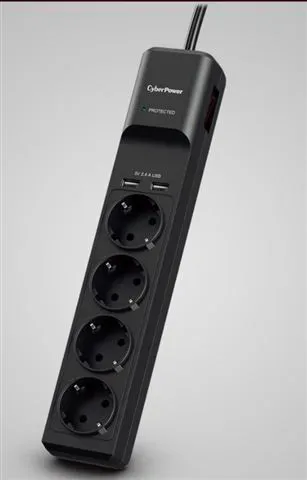 CyberPower prenaponska zaštita, P0420SUD0, 4xšuko, 2xUSB-A port