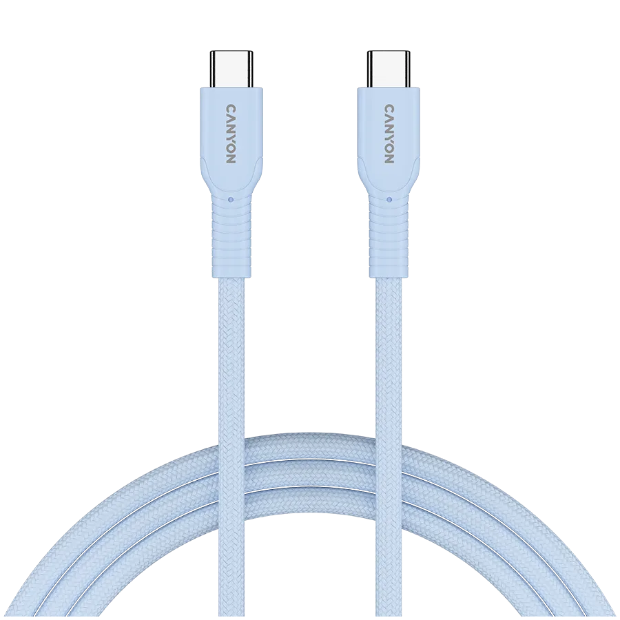 CANYON cable OnWire 60CL C-C 60W COLOR Braided 1m Light Blue