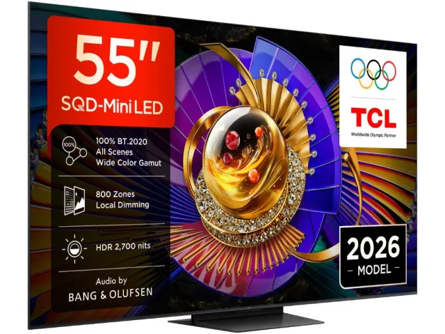 TCL 55"C7L 4K SQD-Mini LED;UHD 144Hz/288Hz FHD Google TV;B&O, 800 zones, 2700 nits