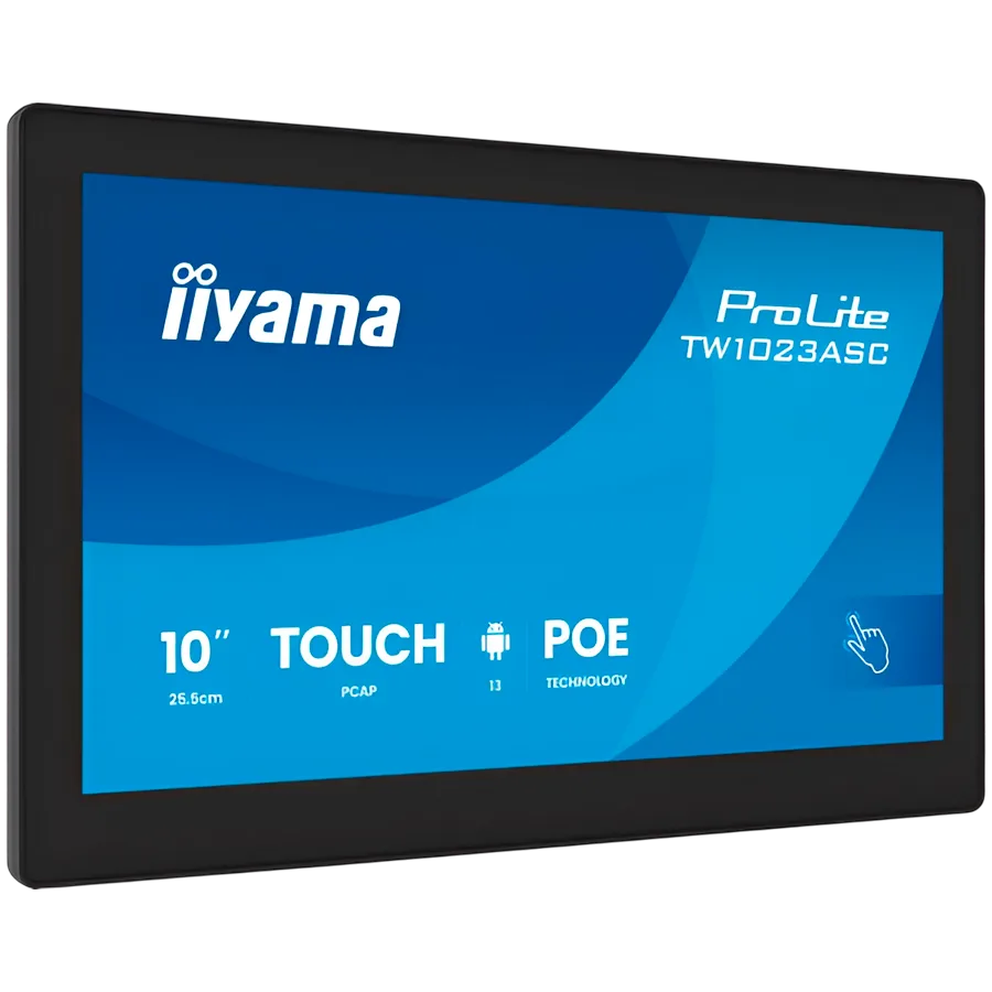 TW1023ASC-B3P 10,1" Panel-PC with Android 13+GMS, SOC uad-core RK3568 4GB, Storage 32GB, PCAP 10-Points Touch, 280x800, IPS panel, Speakers, POE, WIFI, BT5.2, SD Slot, HDMI-out