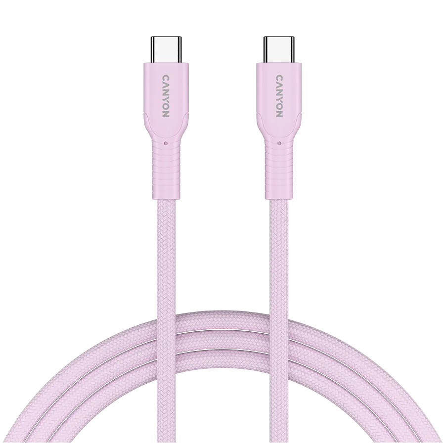 CANYON cable OnWire 60CL C-C 60W COLOR Braided 1m Pink