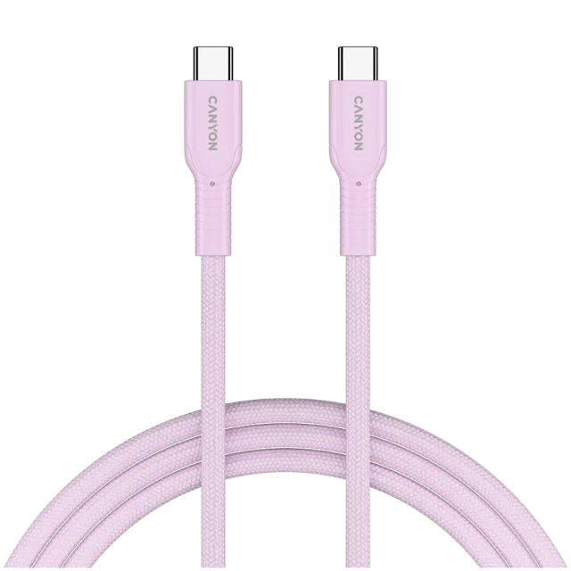 CANYON cable OnWire 60CL C-C 60W COLOR Braided 1m Pink