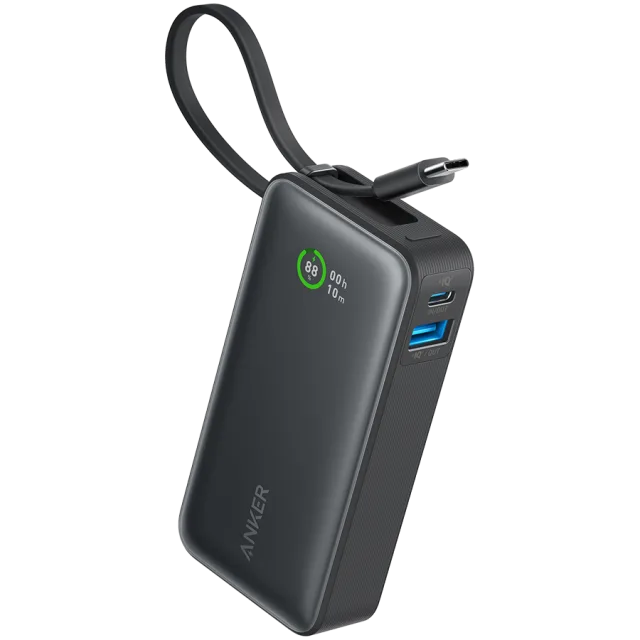 Anker Nano Power Bank(30W,Built-In USB-C Cable) Black