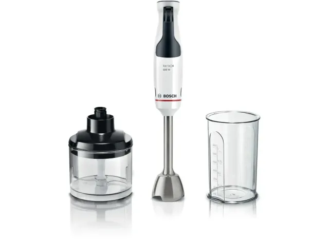 BOSCH štapni mikser Serie 4|,600W BIJELA, Mjerna posuda+ Sjeckalica,