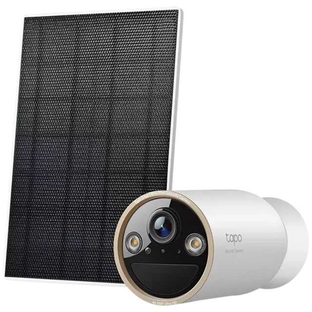 TP-Link Tapo C460 KIT Solar Powered Security Camera Kit, 1 x Tapo C425, 1 x Tapo A201, 2K QHD (2560x1440), 2.4 GHz, 10000mAh rechargeable lithium-ion battery, Solar panel (5.2V, 2.5W), Non-Stop Power,