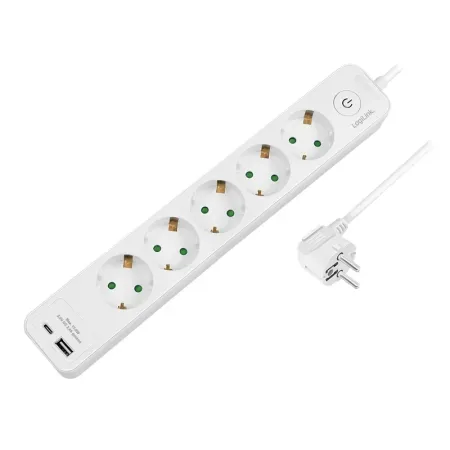 LogiLink Produžni kabl sa zaštitom 5 utičnice, 1X USB- A, 1X USB- C 1.5m LPS280U