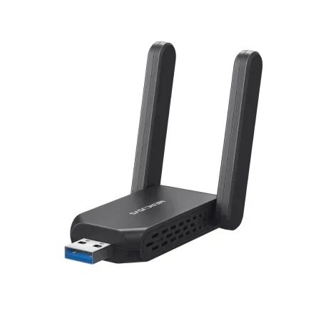 Mercusys MA72XH AX1800 High Gain Wi-Fi 6 USB Adapter, 574 Mbps at 2.4 GHz + 1201 Mbps at 5 GHz, 2 x High Gain External Antenna, USB 3.0, MU-MIMO, OFDMA, Beamforming, WPA3