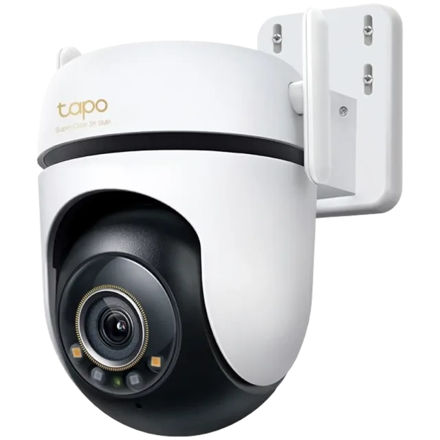 TP-Link Tapo C530WS Outdoor Pan/Tilt Security Wi-Fi Camera, 3K 5MP (2880x1620), 2.4 GHz, 2 x External Antennas, 1 x Ethernet Port, Horizontal 360, Pan/Tilt, Starlight Color Night Vision, Smart AI Dete