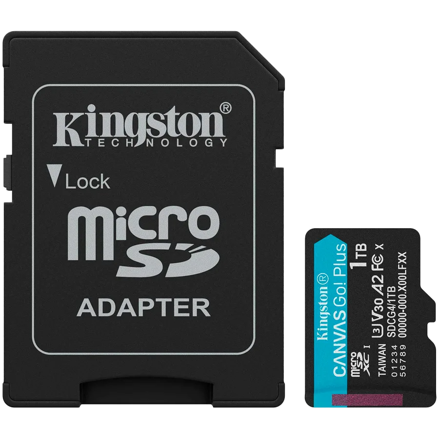 Kingston 1TB microSDXC Canvas Go Plus Gen4 200MB/s A2 U3 V30 Card + Adapter