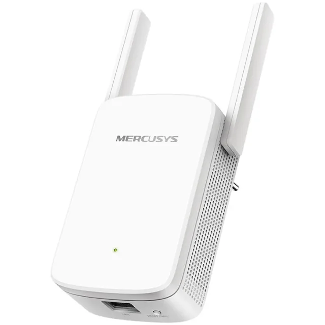 Mercusys ME30 AC1200 Wi-Fi Range Extender, 300 Mbps at 2.4 GHz + 867 Mbps at 5 GHz, 1 x 10/100 LAN, 2× Fixed External Antennas, Wall Plugged, WPS/Reset Button, Signal Indicator, Range Extender/Access