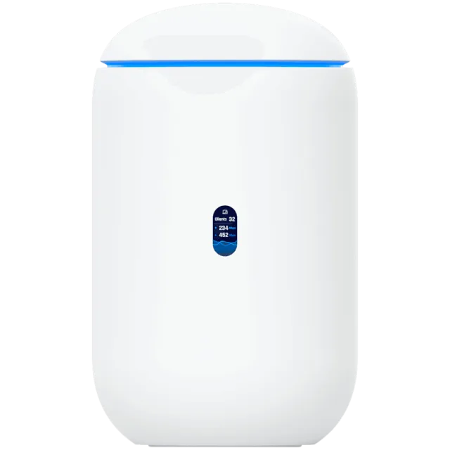 Ubiquiti UniFi UDR7 Dream Router 7 Desktop 10G Cloud Gateway with integrated WiFi 7, PoE switch, microSD storage, and full UniFi application support, 10G SFP+ and (1) 2.5 GbE RJ45 WAN port, 64 GB micr