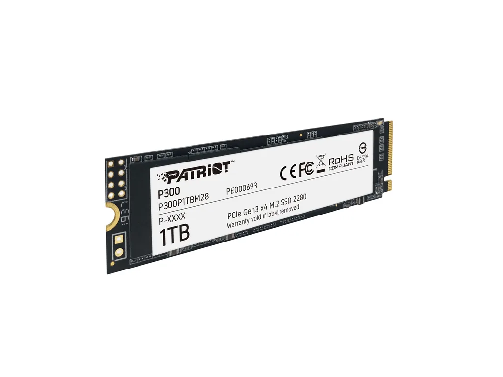 Patriot SSD 1TB M.2;P300 M.2 PCIe Gen 3 x4;up to R/W : 2100/1650MB/s