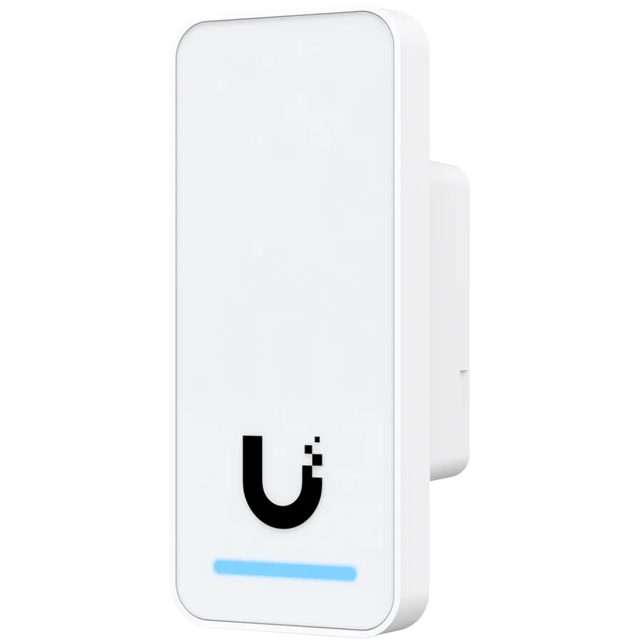 UniFi Access 2nd generation compact indoor/outdoor reader for organizations, with integrated welcome speaker and LED flash