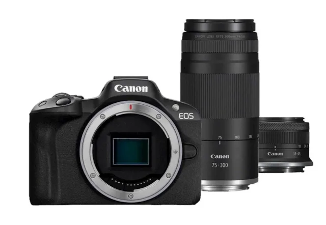 Fotoaparat CANON R50 BK+RF-S18-45+RF75-300
